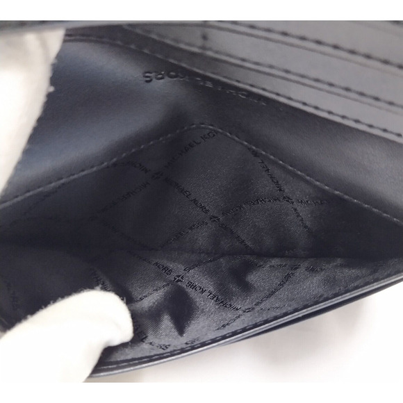 Michael Kors Black Pebbled Leather Credit Card Bifold Wallet - NWT $298 - Picture 13 of 15